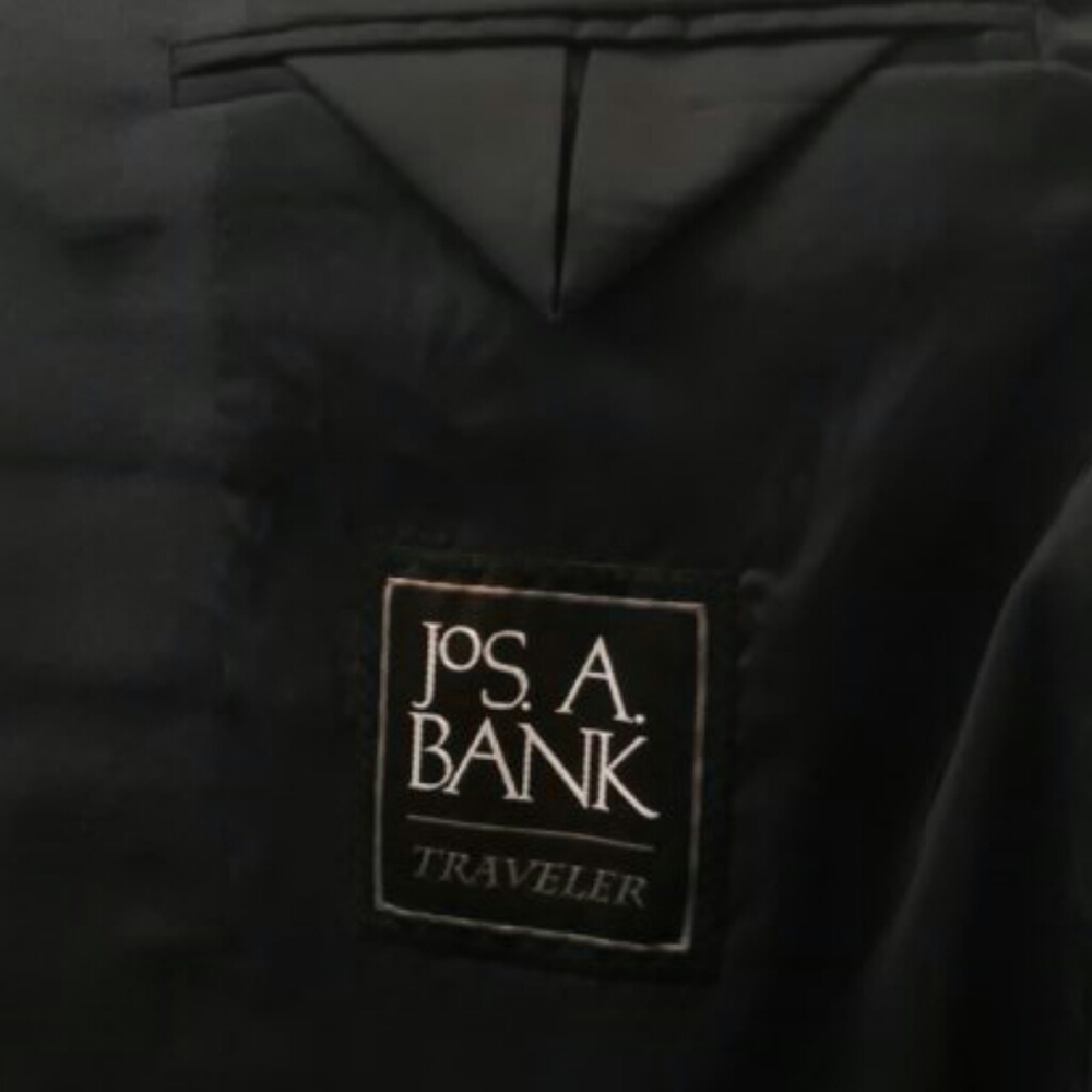 Like New Jos. A. Bank Solid Navy Blue Wool Traveler Suit 44R - Picture 4 of 11